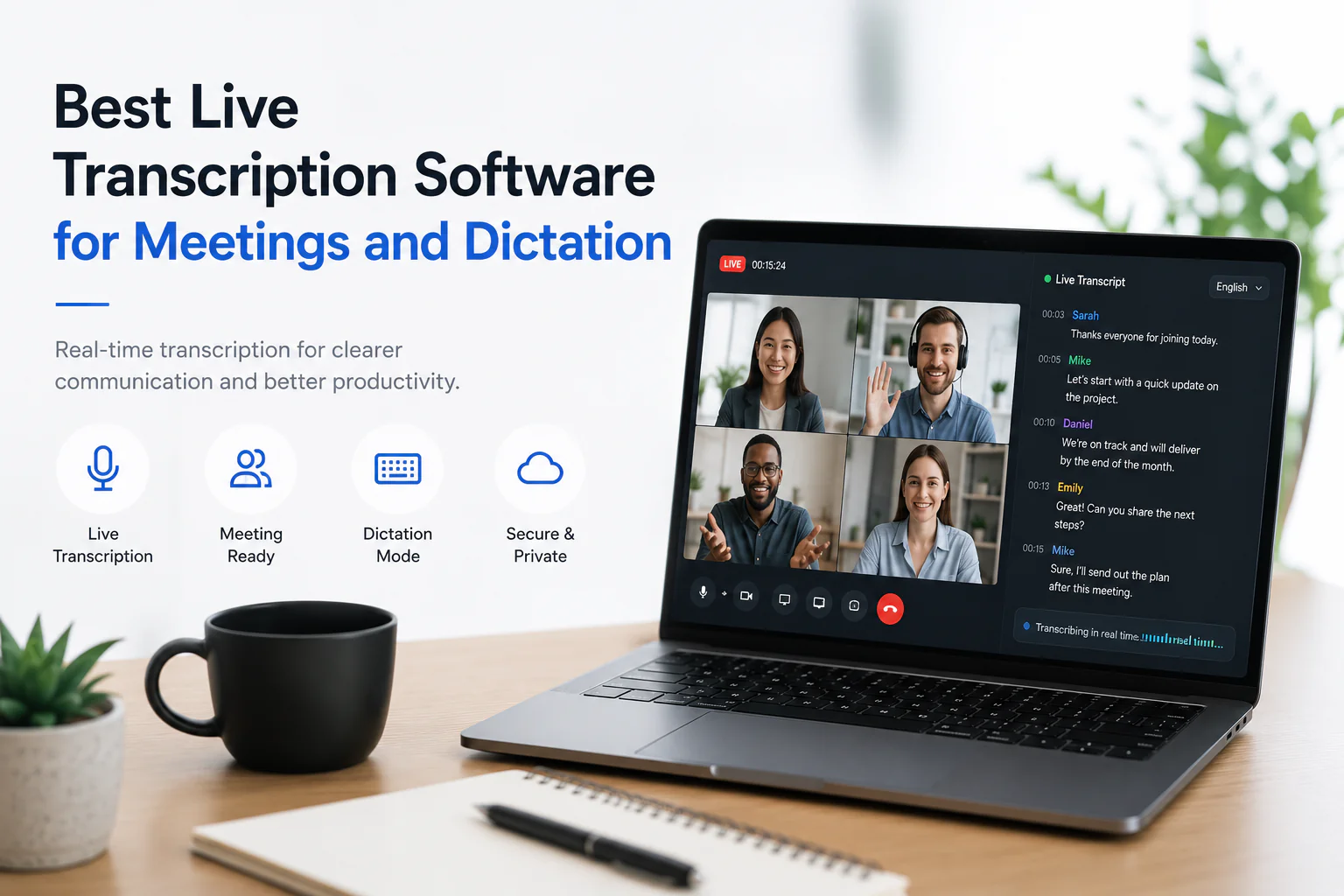 Best Live Transcription Software for Meetings and Dictation