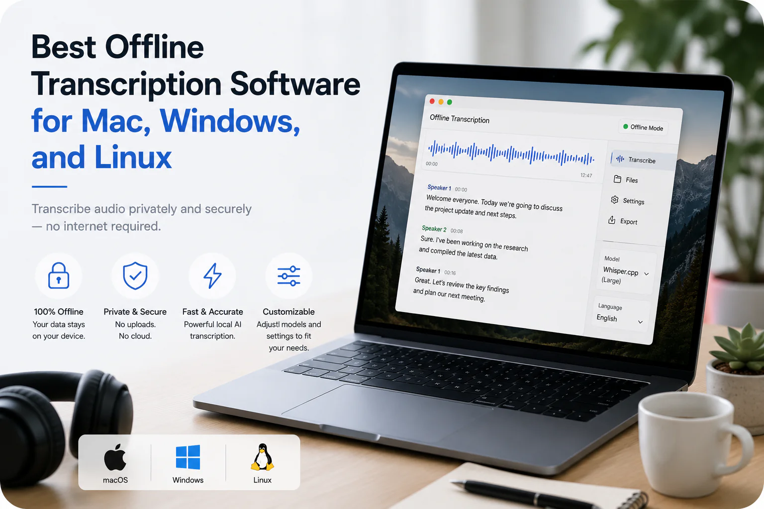 Best Offline Transcription Software for Mac, Windows, and Linux
