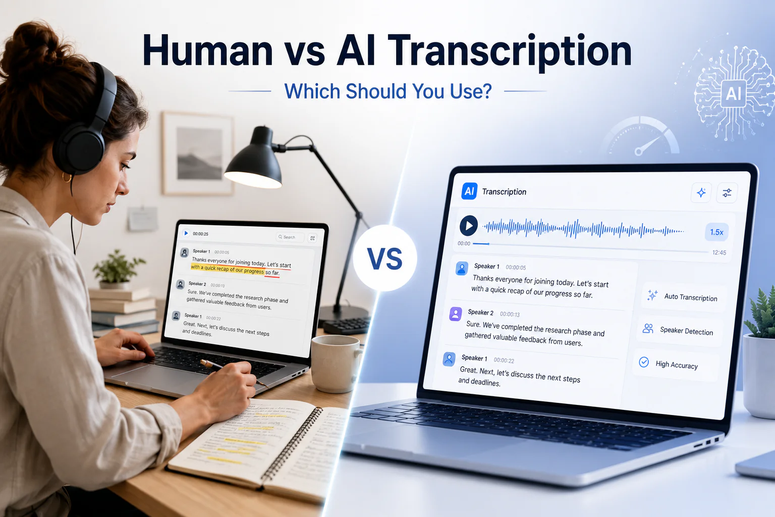 Human vs AI Transcription: Which Should You Use?