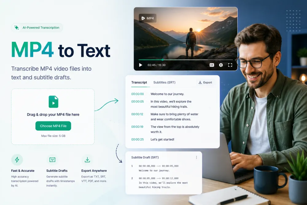 MP4 to Text transcript preview