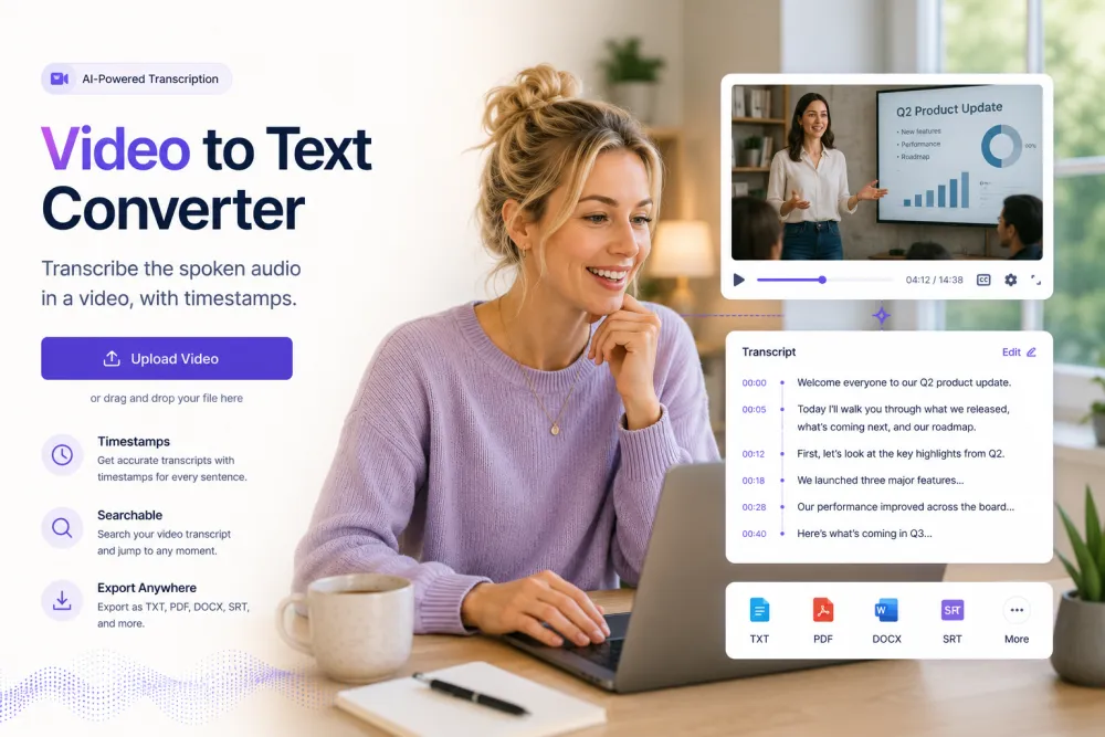 Video to Text transcript preview